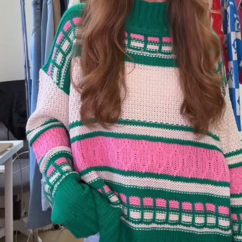 Vestique Cableknit Mockneck Katrina Sweater Sz S